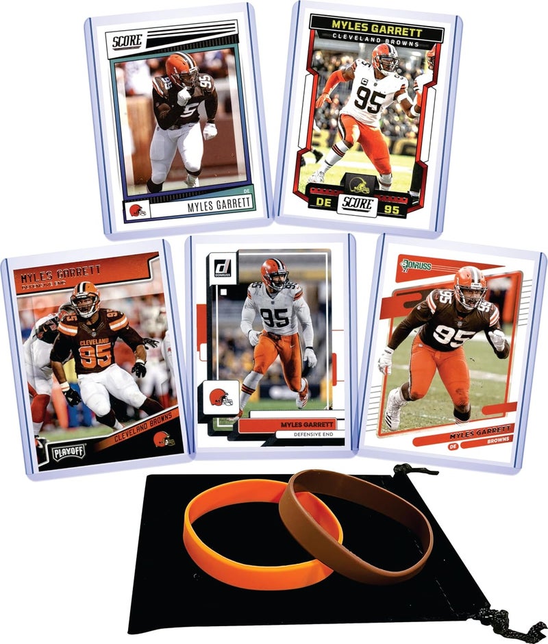 Chaser Myles Garrett (5) Assorted Football Cards Gift Pack - Cleveland Browns - Image 1